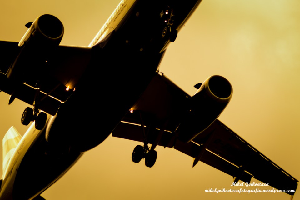 Vuelo 1788 llegando al aeropuerto de Bilbao.